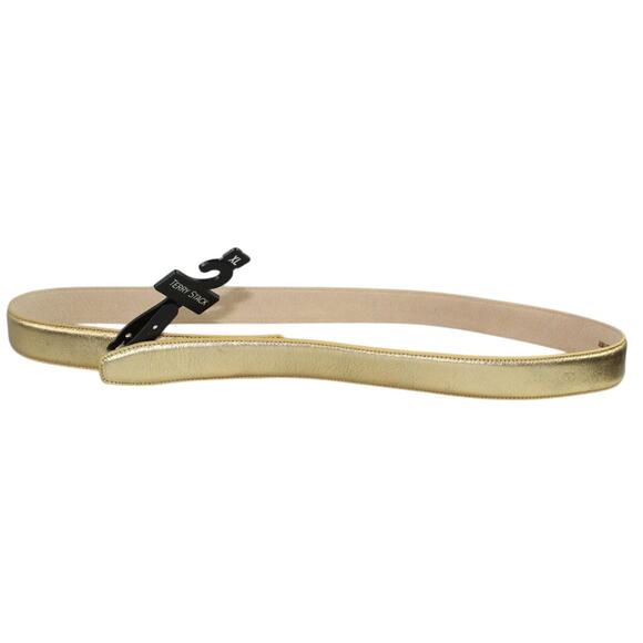 Vintage Terry Stack Italian Leather gold calf belt XL hook and loop closure - Picture 1 of 6